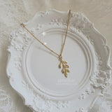 Forest Leaves Necklace - Gold
