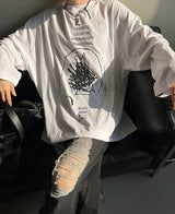 スクラッチスリーブT / Scratch Sleeve Tee (2 color)