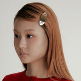 メタルボタンヘアクリップ オーバル