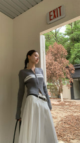 double zip knit cardigan