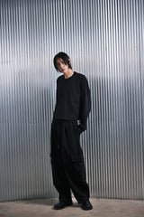 H-T CARGO BALLOON SWEAT PANTS (Black) / カーゴバルーンスウェットパンツ