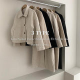 Lulu Pocket Collar Neck Loose Fit Single Coat (3 colors) [Short coat/Long coat/Overfit coat]