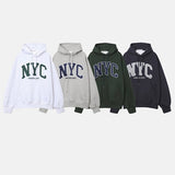 NYC レタリングルーズフィットフーディー