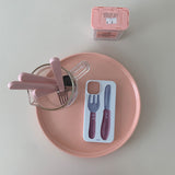 カトラリーマットハードケース / Pink cutlery case - Matt hard