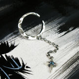 クレセントライトD201シルバーイヤリング / Crescent light-D201 Blue Topaz silver earring (4595534069878)