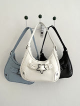 スタニーヴィンテージスターバックルデニムホーボショルダーバッグ / Staney Vintage Star Buckle Denim Hobo Shoulder Bag