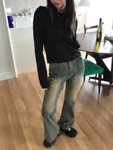 リーズブーツカットデニムパンツ