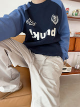 フットボールカラーマッチングスウェットシャツ/Football Color Matching Sweatshirt (2color)