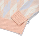スモールチェリーアーガイルカラーニット／SMALL CHERRY ARGYLE COLLAR KNIT [SALMON]