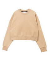 エンボスクロップドスウェット / Emboss Cropped Sweat-BEIGE