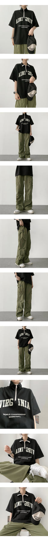 バージェスハーフジップアップアノラックショートスリーブTシャツ