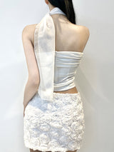 ベラスカーフコルセットトップセット/778. Bella scarf corset top set (2color)