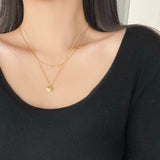 トゥインクルハートレイヤードネックレス / Twinkle Heart Layered Necklace / 2 color