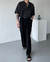 CR ツイードラウンドハーフシャツ / CR Tweed Round Half Shirt (2 colors)