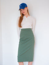 CHECK MIDI SKIRT_GREEN (6580081033334)