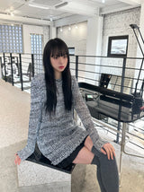 ボカシウェーブルーズニット/Bokashi weave loose knit