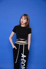 XストリングクロップドTシャツ / TOP(4653) X-string cropped tee