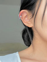 パープルバタフライカフピアス