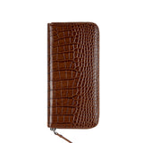 クロコダイルエンボラージウォレット/CROCODILE EMBO LARGE WALLET-TAN BROWN