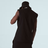 ハーフタートルネックスリーブレスT/HALF-TURTLE NECK SLEEVLESS T-BLACK
