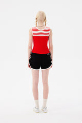 スモールチェリーストライプニットベスト / SMALL CHERRY STRIPE KNIT VEST [RED]