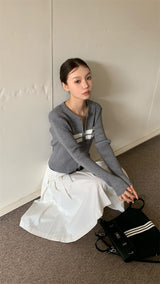 double zip knit cardigan