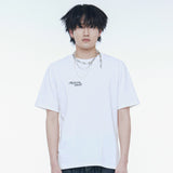 オーバーフィットセリフロゴピンタックラインTシャツ / OVERFIT SERIF LOGO PINTUCK LINE T-SHIRTS (WH)