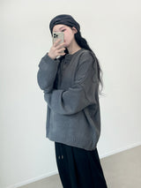 W Round Knit Cardigan