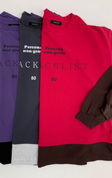ブラックリストレタリングレイヤードTシャツ