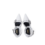 Buckle Point Stiletto Heel(White)