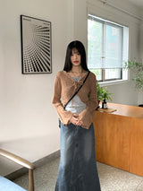 タッセルビーチウェアヴィンテージスカッシュニットカーディガン / Tassel Beachwear Vintage Scasi Knit Cardigan