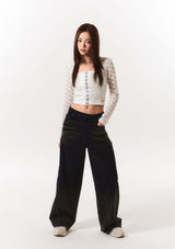 lace bolero hook top - ivory