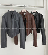 High-Neck Biker Slim Rider Jacket