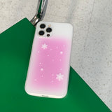 Pink - Snow Square Phone Case_matt
