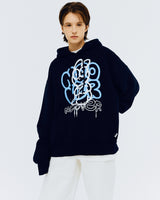 スプレーラビットフーディ/SPRAY RABBIT HOODIE-NAVY