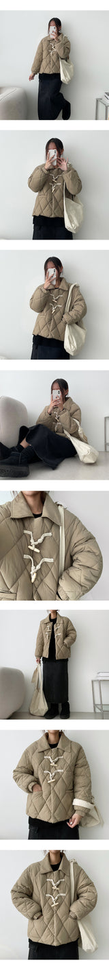 Tteokbokki button collar quilting padded