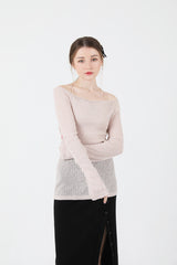 バックスリットクロップスリーブレス / Back Slit Crop Sleeveless Beige