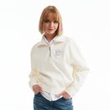 チェリーハイネックハーフジップアップ／CHERRY HIGH NECK HALF ZIP UP [IVORY]
