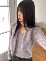 [Wool 20] Baffe Bubble Deep Unneck Knit Scarf Set