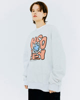 スプレッドスウェットシャツ/SPREAD NCOVER SWEATSHIRT-WHITE MELANGE