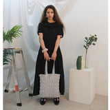 Wave smocking bag Ⅱ (light gray) (6657236762742)