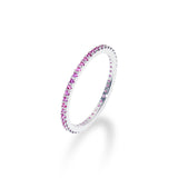 [S925]１㎜テニスリング/[S925] 1MM Ruby Tennis Rilng (silver)