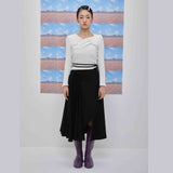 Claire shirring long skirt (6684264464502)