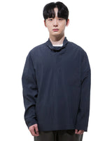 モックネックシャツ-NAVY （送料込）- WooStore