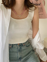 ノッティングピンクネックレス / [925silver] Notting pink Necklace