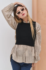 バックニットスリーブレス / Back Point Knit Sleeveless (3 colors)