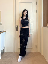 リボンマキシロングスカート/878. Ribbon maxy long sk (2color)