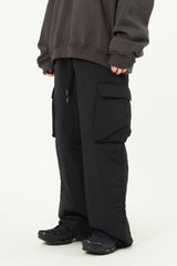 Wide cargo nylon padded pants
