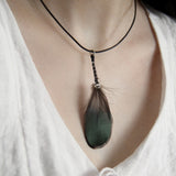 シルバーペンダントフェザーネックレス / [CCNMADE] Silver Pendant Feather Necklace