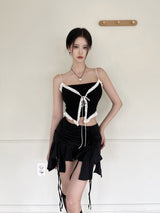 レースレイヤードリボントップ/887. Lace layered ribbon top (4color)